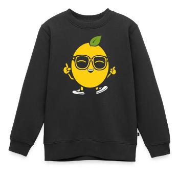 Zitrone - Kinder Premium Organic Sweatshirt - Schwarz - Vorne - AI Model Kid Female (0cm)