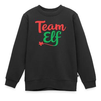 Équipe Elfe Onze Elfes Elfes Noël Onze Noël - Sweat Premium enfant bio - noir - Devant - AI Model Kid Female (0cm)