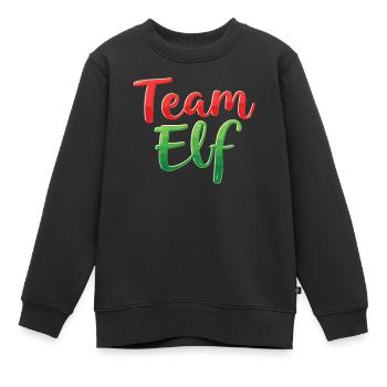 Équipe Elfe Onze Elfes Elfes Noël Onze Noël - Sweat Premium enfant bio - noir - Devant - AI Model Kid Female (0cm)