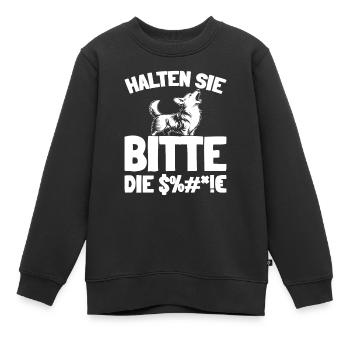 Corgi Halten Sie Bitte Die Fresse - Kinder Premium Organic Sweatshirt - Schwarz - Vorne - AI Model Kid Female (0cm)