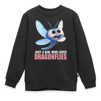 Libellen Libelle - Kinder Premium Organic Sweatshirt - Schwarz - Vorne - AI Model Kid Female (0cm)