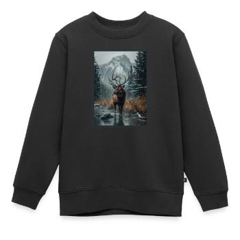 Elche Elch - Kinder Premium Organic Sweatshirt - Schwarz - Vorne - AI Model Kid Female (0cm)