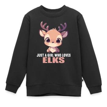 Elche Elch - Kinder Premium Organic Sweatshirt - Schwarz - Vorne - AI Model Kid Female (0cm)