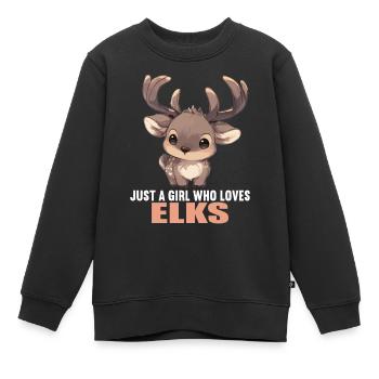 Elche Elch - Kinder Premium Organic Sweatshirt - Schwarz - Vorne - AI Model Kid Female (0cm)