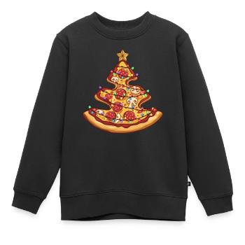 Pizza Christmas Tree Pepperoni Food Gifts for Men - Kinder Premium Organic Sweatshirt - Schwarz - Vorne - AI Model Kid Female (0cm)