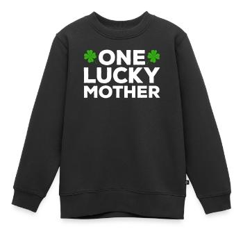 Happy St. Patrick's Day Kleeblätter - Kinder Premium Organic Sweatshirt - Schwarz - Vorne - AI Model Kid Female (0cm)