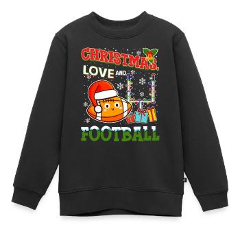 College Football Spieler Team Weihnachten Liebe - Kinder Premium Organic Sweatshirt - Schwarz - Vorne - AI Model Kid Female (0cm)