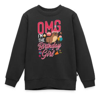 Loutre Anniversaire Fille Omg Je suis Le - Sweat Premium enfant bio - noir - Devant - AI Model Kid Female (0cm)