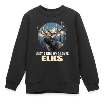 Elche Elch - Kinder Premium Organic Sweatshirt - Schwarz - Vorne - AI Model Kid Female (0cm)