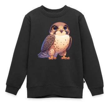Falken Falke - Kinder Premium Organic Sweatshirt - Schwarz - Vorne - AI Model Kid Female (0cm)