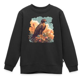 Falken Falke - Kinder Premium Organic Sweatshirt - Schwarz - Vorne - AI Model Kid Female (0cm)