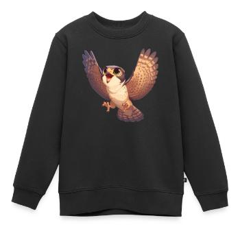 Falken Falke - Kinder Premium Organic Sweatshirt - Schwarz - Vorne - AI Model Kid Female (0cm)