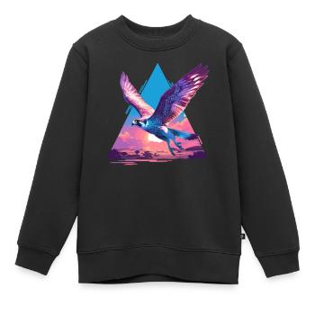 Falken Falke - Kinder Premium Organic Sweatshirt - Schwarz - Vorne - AI Model Kid Female (0cm)