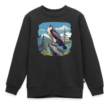 Falken Falke - Kinder Premium Organic Sweatshirt - Schwarz - Vorne - AI Model Kid Female (0cm)