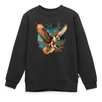 Falken Falke - Kinder Premium Organic Sweatshirt - Schwarz - Vorne - AI Model Kid Female (0cm)