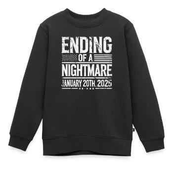 Ende Eines Albtraums, 20. Januar 2025 - Kinder Premium Organic Sweatshirt - Schwarz - Vorne - AI Model Kid Female (0cm)
