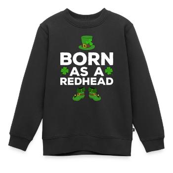Happy St. Patrick's Day Kleeblätter - Kinder Premium Organic Sweatshirt - Schwarz - Vorne - AI Model Kid Female (0cm)