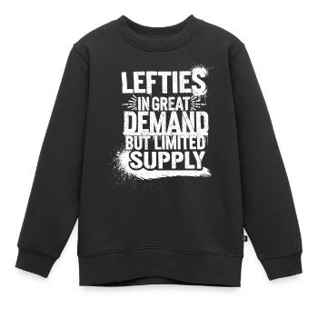 Lefties sind einzigartig - Kinder Premium Organic Sweatshirt - Schwarz - Vorne - AI Model Kid Female (0cm)