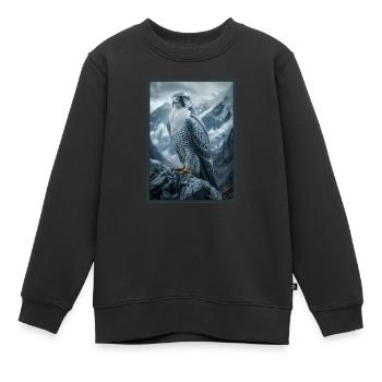 Falken Falke - Kinder Premium Organic Sweatshirt - Schwarz - Vorne - AI Model Kid Female (0cm)