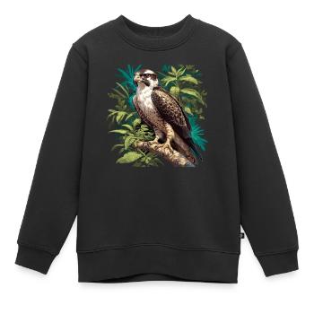 Falken Falke - Kinder Premium Organic Sweatshirt - Schwarz - Vorne - AI Model Kid Female (0cm)