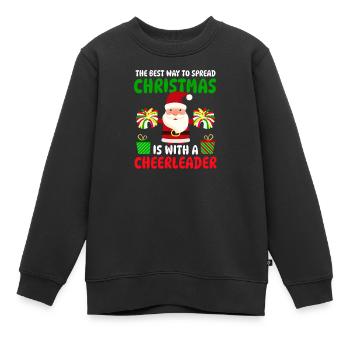 Weihnachts-Cheerleader Am besten mit einem Cheerleader - Kinder Premium Organic Sweatshirt - Schwarz - Vorne - AI Model Kid Female (0cm)