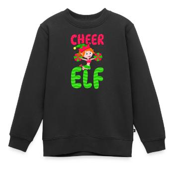 Weihnachten Cheerleader Cheer Elf - Kinder Premium Organic Sweatshirt - Schwarz - Vorne - AI Model Kid Female (0cm)