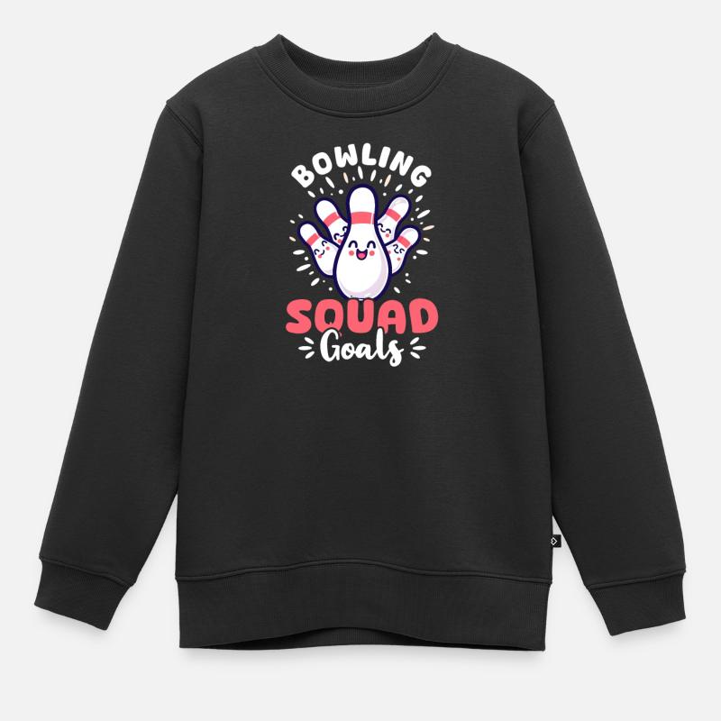 Bowling Bowling Squad Ziele - Kinder Premium Organic Sweatshirt - Schwarz