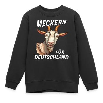 ZIEGE MECKERN FÜR DEUTSCHLAND - Kinder Premium Organic Sweatshirt - Schwarz - Vorne - AI Model Kid Female (0cm)