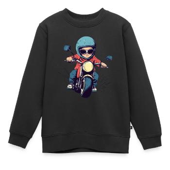 Motorrad für Kinder Design - Kinder Premium Organic Sweatshirt - Schwarz - Vorne - AI Model Kid Female (0cm)