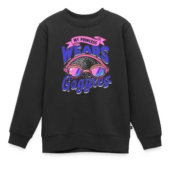 Synchronschwimmen My Princess Wears Goggles - Kinder Premium Organic Sweatshirt - Schwarz - Vorne - AI Model Kid Female (0cm)