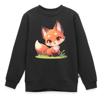 Renards Renard - Sweat Premium enfant bio - noir - Devant - AI Model Kid Female (0cm)