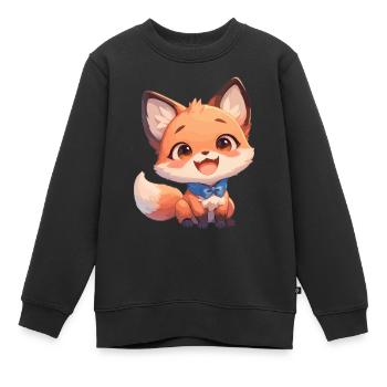 Renards Renard - Sweat Premium enfant bio - noir - Devant - AI Model Kid Female (0cm)