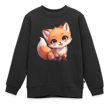 Renards Renard - Sweat Premium enfant bio - noir - Devant - AI Model Kid Female (0cm)