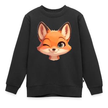 Renards Renard - Sweat Premium enfant bio - noir - Devant - AI Model Kid Female (0cm)