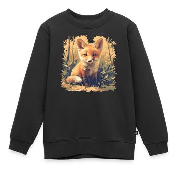 Renards Renard - Sweat Premium enfant bio - noir - Devant - AI Model Kid Female (0cm)