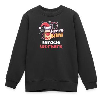 Weihnachten auf der Neugeborenen-Intensivstation Frohe Wundertäter - Kinder Premium Organic Sweatshirt - Schwarz - Vorne - AI Model Kid Female (0cm)