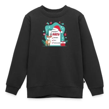 USIN Noël USIN : vilain, gentil, inarrêtable - Sweat Premium enfant bio - noir - Devant - AI Model Kid Female (0cm)
