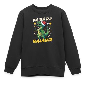 Dinosaurier Weihnachten Fa Ra Ra Raaaawr - Kinder Premium Organic Sweatshirt - Schwarz - Vorne - AI Model Kid Female (0cm)