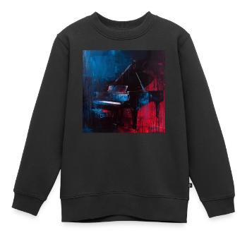 Klavier - Kinder Premium Organic Sweatshirt - Schwarz - Vorne - AI Model Kid Female (0cm)