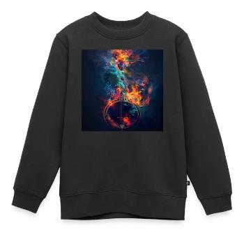 Banjo - Kinder Premium Organic Sweatshirt - Schwarz - Vorne - AI Model Kid Female (0cm)
