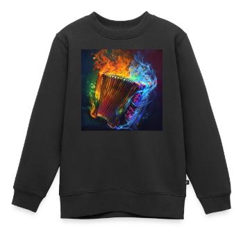 Akkordeon - Kinder Premium Organic Sweatshirt - Schwarz - Vorne - AI Model Kid Female (0cm)