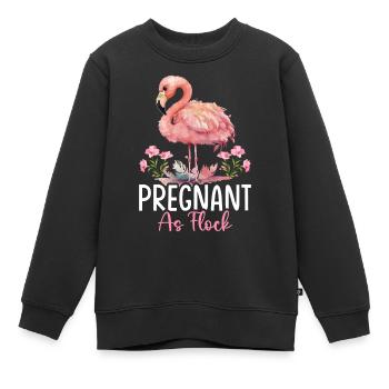 Flamingo Schwangere Schar Schwangere als Schar - Kinder Premium Organic Sweatshirt - Schwarz - Vorne - AI Model Kid Female (0cm)