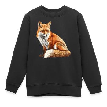 Renards Renard - Sweat Premium enfant bio - noir - Devant - AI Model Kid Female (0cm)