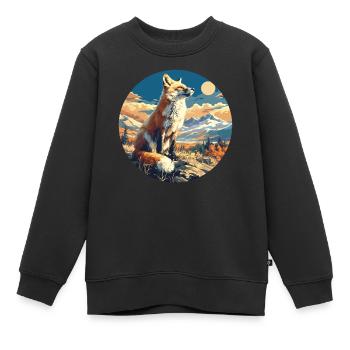 Renards Renard - Sweat Premium enfant bio - noir - Devant - AI Model Kid Female (0cm)