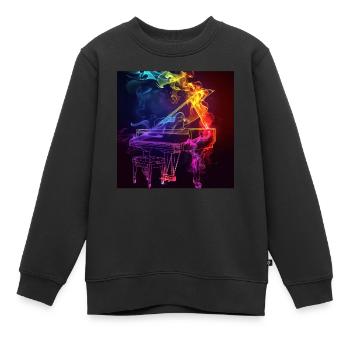 Klavier - Kinder Premium Organic Sweatshirt - Schwarz - Vorne - AI Model Kid Female (0cm)