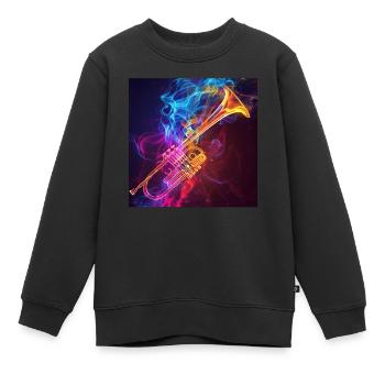 Trompete - Kinder Premium Organic Sweatshirt - Schwarz - Vorne - AI Model Kid Female (0cm)