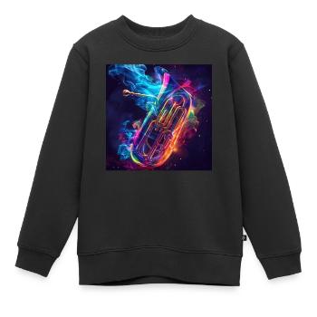 Tuba - Kids Premium Organic Sweatshirt - black - Front - AI Model Kid Female (0cm)