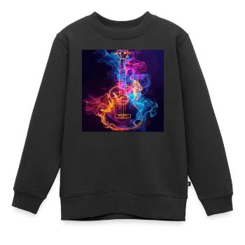 Ukulele - Kinder Premium Organic Sweatshirt - Schwarz - Vorne - AI Model Kid Female (0cm)