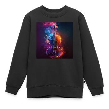 Violine - Kinder Premium Organic Sweatshirt - Schwarz - Vorne - AI Model Kid Female (0cm)