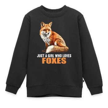 Renards Renard - Sweat Premium enfant bio - noir - Devant - AI Model Kid Female (0cm)